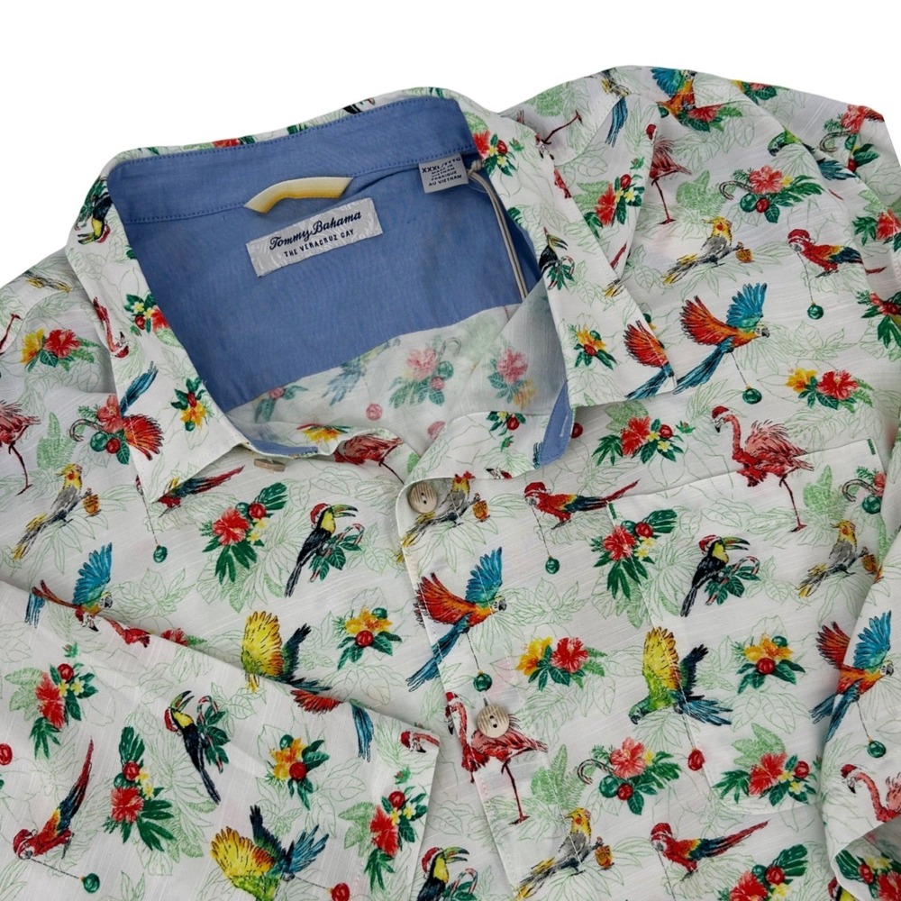 Tommy Bahama Veracruz Cay Holiday Birds Shirt Mens XXXL Tropical Christmas NWT